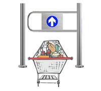 Automatic Security Swing Door - Self-Closing Spring Entry Solution for Libraries, Stores, Supermarkets, and Warehouses -, Easy to Install, Safety Compliant