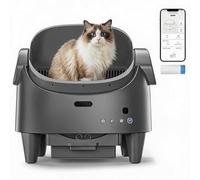 Automatic Self-Cleaning Cat Litter Box, APP Remote Control Open Top Smart Litter Box with 3 Adjustable Height, 7.8L Waste Drawer, Quiet Operation, Durable ABS Plastic 4075B-5, 41×54×55cm, Grey