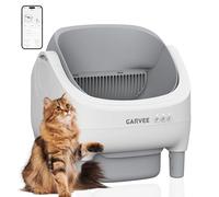 Automatic Self-Cleaning Cat Litter Box, Open-Top Cat Litter Tray, Smart APP Control, 10.5L Large Odor-Free Waste Bin, Hands-Free Cleaning, 20 Trash Bags, Instant Cleaning & Easy Scooping, Gray