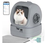Automatic Self-Cleaning Cat Litter Box with APP-Controlled, Weight Tracking - 86L Ultra-Quiet, Smart Health Monitor, and Safe Anti-Pinch Design (Assembly Required) -Mid Grey