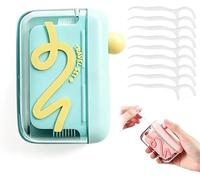 Automatic Self-ejecting Dental Floss Dispenser, Travel Floss Picks Storage Box with 50 Toothpick, Portable Refillable Tooth Pick Holder Dispenser, Touchless for Adults Teeth Cleaning (Blue)