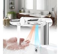 Automatic Sensing Faucet with Temperature Control, Hot/Cold Regulating Valve & Connecting Hose for Under-Counter Basin, Space-Saving Design for Bathroom/Laundry Room