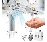 Automatic Sensing Faucet with Temperature Control,Touchless Bathroom Sink Faucet for Under-Counter Basin,Includes Hot/Cold Valve & Connection Hose