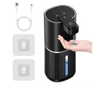 Automatic Sensing Soap Dispenser for K1, 380mL Foaming Hand Soap Dispenser, Adjustable Flow & Waterproof, Compact Wall-Mount or Desktop Design(black gel)