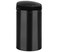 Automatic Sensor Dustbin 40L Carbon Steel Black Kitchen Waste Dust Bin vidaXL