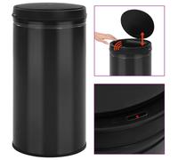 Automatic Sensor Dustbin 60L Carbon Steel Black Kitchen Waste Dust Bin vidaXL