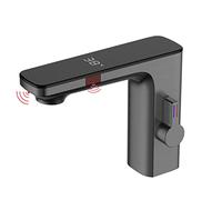 Automatic Sensor Tap for Bathroom Sink Touchless Infrared Faucet Smart Wash Basin Tap in Gun Grey - Hygienic Water-Saving Easy Installation