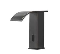 Automatic Sensor Touchless Bathroom Faucet for Kitchen Sink Retro Waterfall Basin Tap with Hot Cold Water，Black Tall