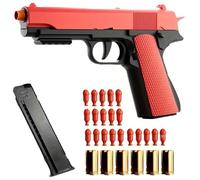 Automatic Shell Ejection Toy Gun with Soft Bullet- Stress Shot Stress Relieving 3D Reloading Rebound Toy Gun Pistols for Shooting Game Educational Toys Gifts for Boys Girls (1911-Red)