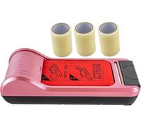 Automatic Shoe Cover Dispenser Machine Pedal Type With 3 Rolls Disposable Shoes Film Refill for Office Home Lab(4-pink)