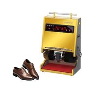 Automatic Shoe Shine Machine - Electric Polisher for Leather with Dual Brushes and Time Display, Hands-Free Operation for Home Use