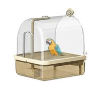 Automatic Shower Station - Indoor Bird Bathtub, 10.24 inches Electric Fountain Basin, Solid Acrylic Perch with Modes, Parrot Play Gym Accessory, Multi Purpose Cleaning Tool for Aviary Cages