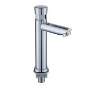 Automatic Shut Off Water Saving Faucet Silver Time Delay Tap with Push Button for Home Kitchen Bathroom Hotel Eco Friendly Efficient Water Metering Solution