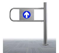 Automatic Single-Door Swing Gate, Stainless Steel Entry Securi Gate for markets, 90° Self-Cng Bounce Back Gate, and Safe Access Solut
