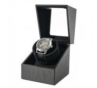 Automatic Single Watch Winder Box for Rolex, Self Winding Rotating Wooden Watch Case, Battery or USB Powered, Present for Men and Women, Quiet Mabuchi Motor(Black Walnut)