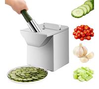 Automatic Slicer for Cured Pork, 0-7mm Adjustable, Large Feed Inlet, Detachable Stainless Steel, Perfect for Restaurant Use