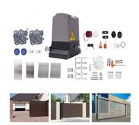 Automatic Sliding Gate Opener with 2 Remote Controls, 750W Heavy Duty Chain Driven Sliding Gate Motor Opener Kit, Complete Door Opener Sliding Gate Operator for Stainless Steel Iron Bronze Doors