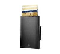 Automatic Slim Wallet in Aluminium & Leather, RFID Blocking. Model: Cascade