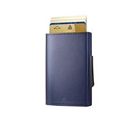 Automatic Slim Wallet in Aluminium & Leather, RFID Blocking. Model: Cascade
