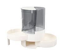 Automatic Small Pet Feeder and Water Dispenser, 2 in 1 Cat Feeder and Water Dispenser for Small Dog Puppy Cat Kitten Pet Easy Clean (Gray)