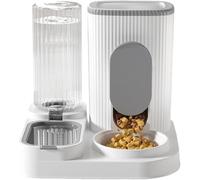 Automatic Small Pet Feeder, Pet Cat Feeder, Capacity: Feed 2400 Ml, Water: 1300 Ml, 2-in-1 Food Bowl, Easy To Disassemble And Clean, Suitable For Small Dogs,cats(Gray)