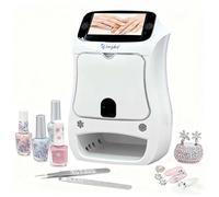 Automatic Smart 3D Nail Art Printer Machine Kit with 2400DPI Printing, 5 Inch Touch Screen, U-V LED Drying, Mobile App Control for Salon Quality Nail Designs at Home and Events(Machine)