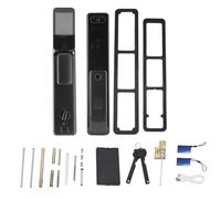 Automatic Smart Lock Keyless Entry with Face Recognition Fingerprint Password IC Card Mechanical Key Mobile Phone Unlock Anti Theft Security Door Lock for Home Office ABS Black
