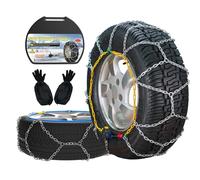Automatic Snow Chains, 2 Pieces x 12 mm, Quick Assembly in 1 Minute Snow Chains with Automatic Tensioner, Universal Emergency Traction Chain for Cars, Pickups and SUVs (HKN 90)
