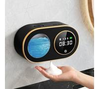 Automatic Soap Dispenser, 320ML Touchless Smart Hand Soap Dispenser, 3 Adjustable Soap Levels, Rechargeable Wall Mounted Electric Foam Soap Dispenser for Bathroom Kitchen Office (Black - T1)