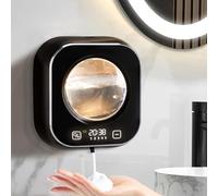 Automatic Soap Dispenser, 320ML Touchless Smart Hand Soap Dispenser, 5 Adjustable Soap Levels, Rechargeable Wall Mounted Electric Foam Soap Dispenser for Bathroom Kitchen Office (Black - T3)