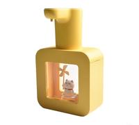 Automatic Soap Dispenser 400ml Foam Hand-Wash Machine with Time Reminder and Cute Pet Design for Bathroom or Kitchen(Yellow)