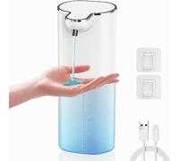 Automatic Soap Dispenser 400ml, Rechargeable Touchless Kitchen Sink Soap Dispenser, Wall Mounted or Tabletop Auto Gel Hand Liquid Dispenser for Bathroom, 4 Levels Adjustable