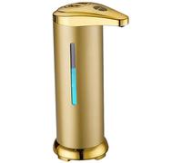 Automatic Soap Dispenser Touchless IPX4 280ml Gold Soap Dispenser with Infrared Sensor & Visual Window Quantitative Battery Powered Stainless Steel Soap Dispenser for Kitchen Bathroom Dish Soap Dispen