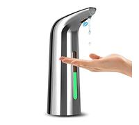 Automatic Soap Dispenser, Touchless Liquid Soap Dispenser Silver, Touchless Soap Dispenser for Kitchen Sink and Bathroom, with Infrared Motion Sensor, Waterproof, 400ml/14oz Silver