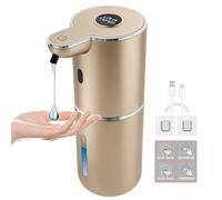 Automatic Soap Dispenser, Touchless Liquid Soap Dispensers, USB Rechargeable, 6-Level Adjustable Volume Control, 12.8oz/380ml, Wall Mount for Kitchen, Bathroom, Free Stickers (Champagne Gold)