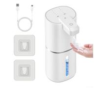 Automatic Soap Dispenser Wall Mounted 380ml Touchless Foaming Hand Holder Adjustable Volume for Bathroom Kitchen ABS White(White foam)