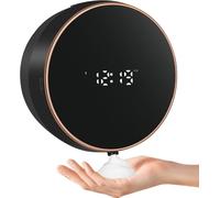 Automatic Soap Dispenser Wall Mounting Foam Soap Dispenser Electric No Touch Wall Mounted Sensor Soap Foam Dispenser Plastic Kitchen Bathroom Black