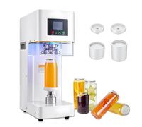 Automatic Soda Can Sealing Machine, Commercial Beverage Cups Sealer, Tin Can Seamer Machine For Jars Diam 55mm, Cups Sealing Machine For250ml 330ml 500ml 650ml White