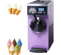 Automatic Soft Serve Ice Cream Maker 450W, 3.5L Tank LCD Display Self-Cleaning, Rapid Freeze for Yogurt Gelato Party Home Use, Stainless Steel Body