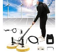Automatic Solar Panel Cleaning Brush withHandle DualHead Design Integrated Water Sprayer for Efficient Dust Removal and Maintenance