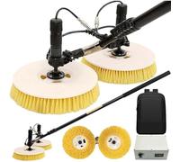 Automatic Solar Panel Cleaning Kit - Dual Head Rotary Brush With Adjustable Extension Rod, Lithium Battery Powered, Efficient For Roof & Window Cleaning(Lithium,3.5m)