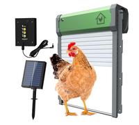 Automatic Solar-Powered Chicken Coop Door - 4 Modes with Timer, Light Sensor & 20M Remote Control Plus Manual Control, Weatherproof & Anti-Pinch