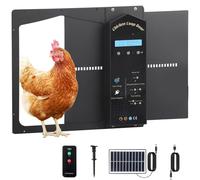 Automatic Solar-Powered Chicken Coop Door with Large LCD Screen, Programmable Settings, 3 Power Modes, Safety Anti-Pinch Feature - Ideal for Poultry Protection