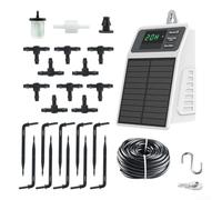Automatic Solar Powered Drip Irrigation Kit with Smart Timer, 2200mAh Rechargeable for battery and 10m Hose for Efficient Garden Watering of Multiple Potted Plants