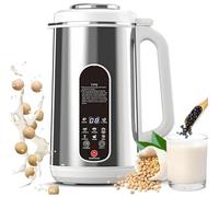 Automatic Soy Milk Maker, 1.2L Stainless Steel Nut Milk Machine with 12-Blade Cutter, LED Display, Delay Start, Keep Warm, Boil Water