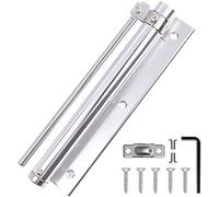 Automatic Spring Door Closer 1 Pcs Stainless Steel Adjustable Silent Buffer Hinge Home Invisible Anti-Pinch(Silver,150mm)