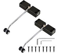 Automatic Spring Door Closer 2 Pcs, Zinc Alloy Adjustable Silent Buffer Hinge, Household Stainless Steel Invisible(Black,2 Pieces)