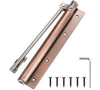 Automatic Spring Door Closer Stainless Steel Adjustable Silent Buffer Hinge Invisible Anti-Pinch Closers 2 Pack(Red Bronze,1 Piece)