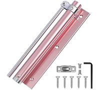 Automatic Spring Door Closer Stainless Steel Adjustable Silent Buffer Hinge Invisible Anti-Pinch(Rose Gold,1 Piece)