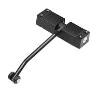 Automatic Spring Door Closer, Stainless Steel Door Closer Adjustable Force Pulley Mute Automatic Door Closing Device Suitable(Black)